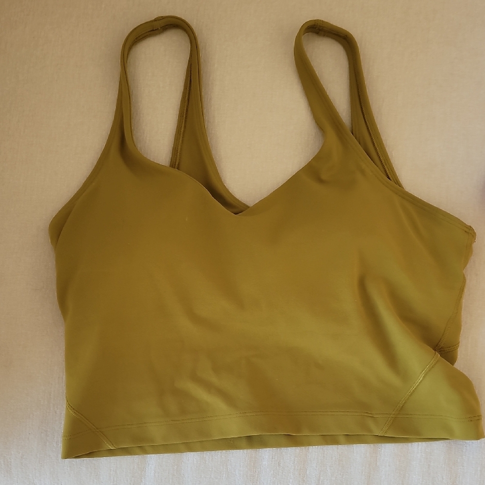 Green Lululemon Seamless Sports Bra with Adjustable Straps